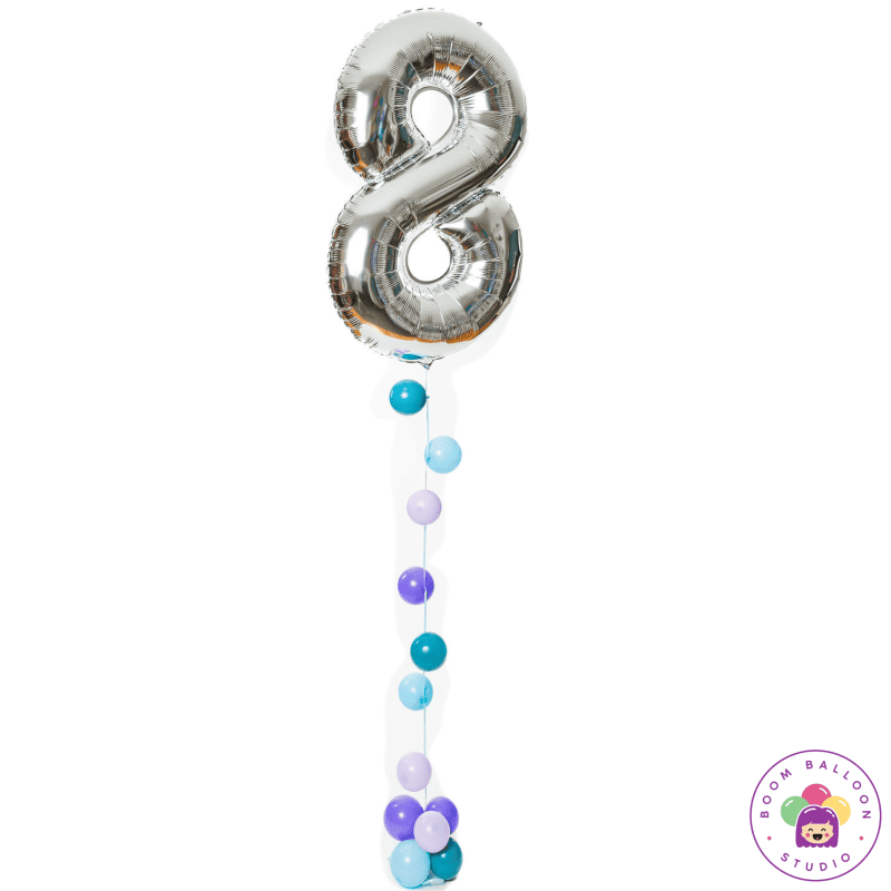 Fun Foil Balloon Number or Letter with Mini Balloon accents